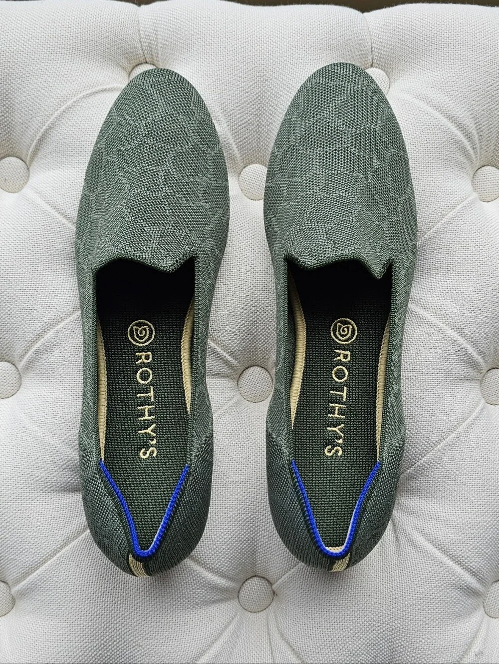 New! Rothy's Sz 10.5 Loafers Womens Flats Giraffe Safari Green Rothys Shoes